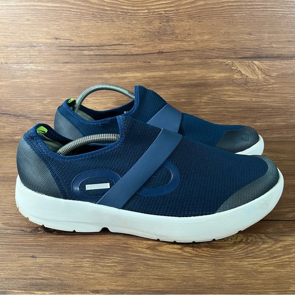 OOFOS OOMG Eezee Low Blue Orthotic Slip-On Sneakers Men’s Size 14 Shoes - Picture 1 of 11
